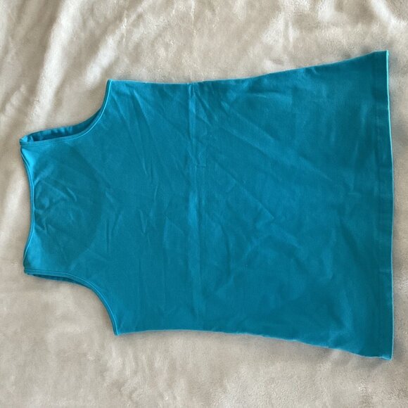 Margarita Supplex Tank Top Size 2 Stretch Comfort Yoga Women’s Turquoise Blue - Picture 8 of 10